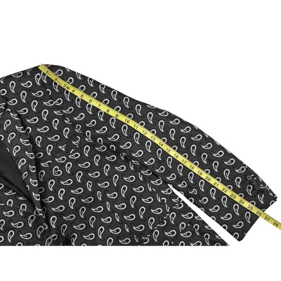 Mens Leonardi Blazer Size 3X Paisley Gray White Double Back Vent - Picture 5 of 11